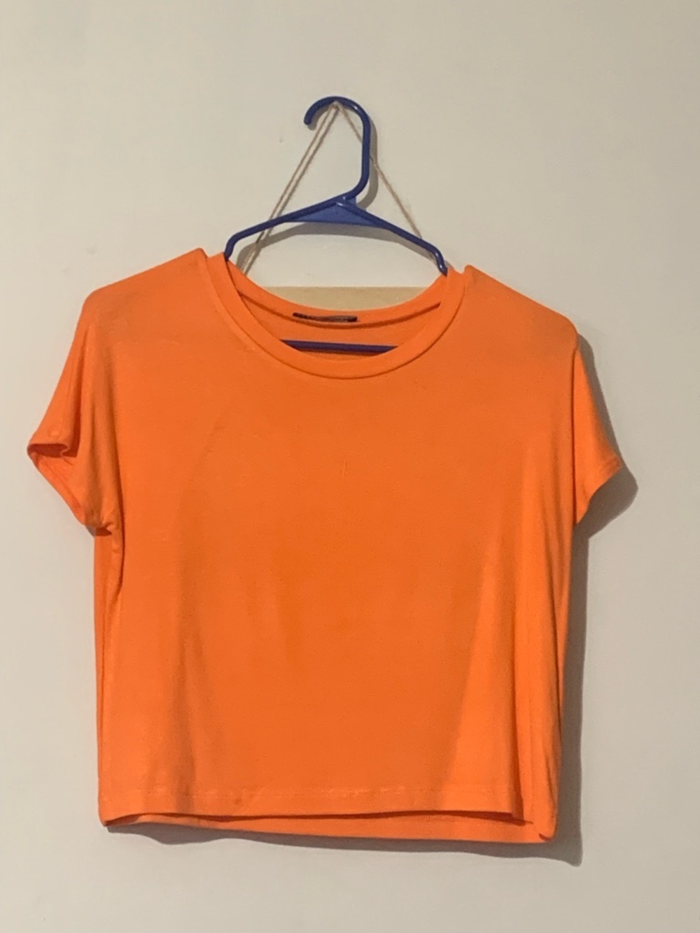 Zara Bright Orange Cropped Tee